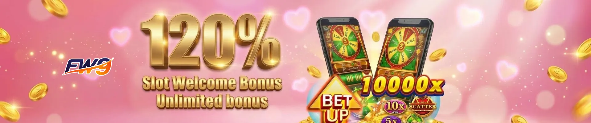 FW9Ph 120% Unlimited Slot Welcome Bonus